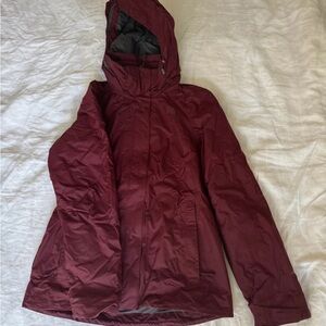 Women's Burgundy Hooded Ski Jacket